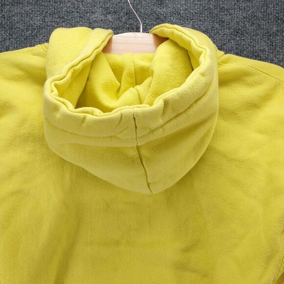 Champion Reverse Weave Mens Hoodie XS Yellow Big Embroidered Logo - Picture 7 of 14